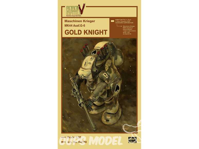Hasegawa maquette 64130 Robot Battle V Cinq Combinaison de combat blindée lourde MK44G-6 Chevalier d'or 1/20