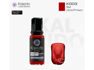 Kaleido Colorworks peinture acrylique K003 Rouge brillant - Red gloss 20ml