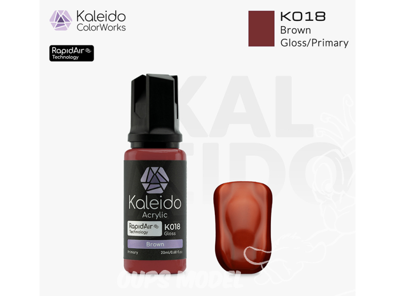 Kaleido Colorworks peinture acrylique K018 Marron brillant - Brown gloss 20ml