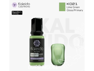 Kaleido Colorworks peinture acrylique K021 Vert citron brillant - Lime green gloss 20ml