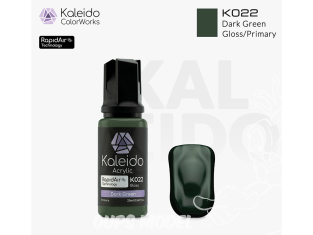 Kaleido Colorworks peinture acrylique K022 Vert foncé brillant - Dark green gloss 20ml