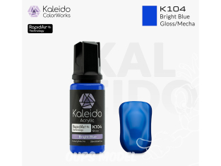 Kaleido Colorworks peinture acrylique K104 Bleu lumineux brillant - Bright blue gloss 20ml