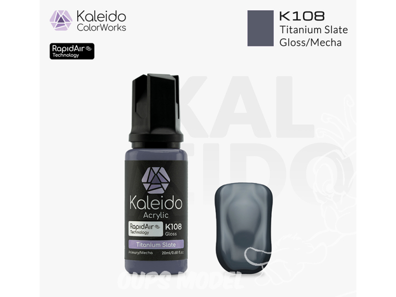 Kaleido Colorworks peinture acrylique K108 Ardoise titane brillant - Titanium slate gloss 20ml