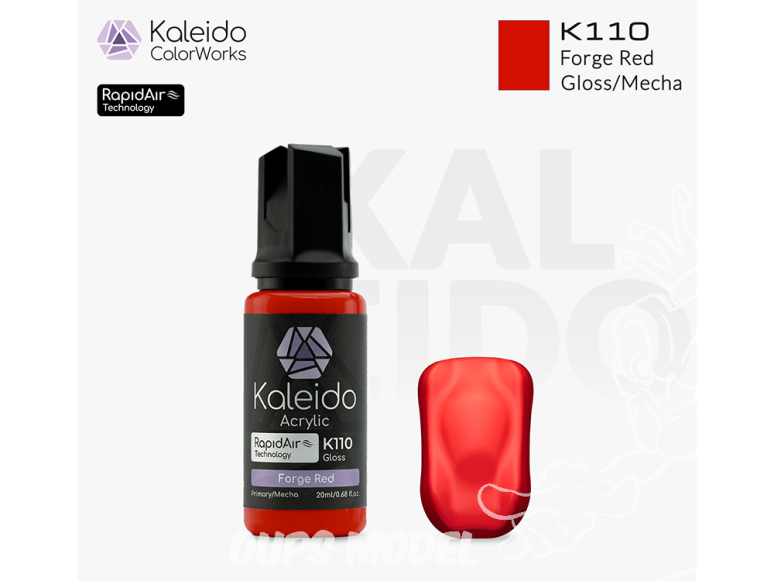 Kaleido Colorworks peinture acrylique K110 Rouge forge brillant - Forge red gloss 20ml