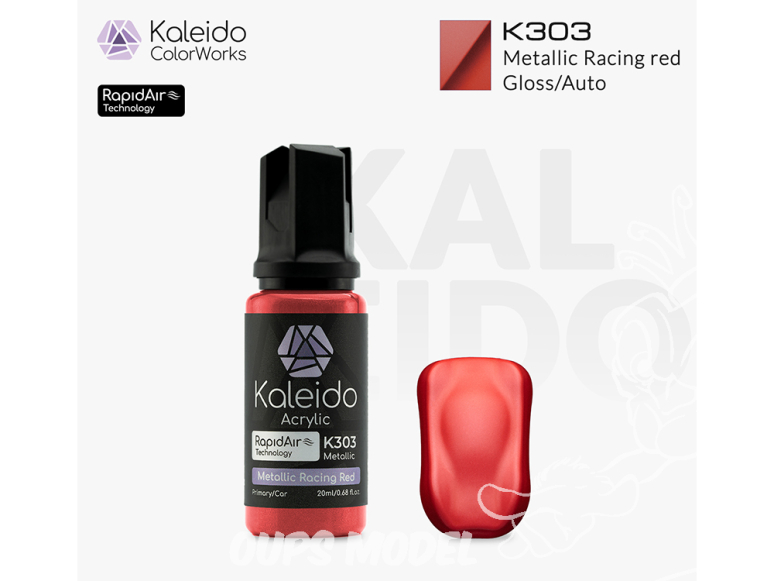 Kaleido Colorworks peinture acrylique K303 Rouge racing métallisé - Metallic Racing Red Metallic 20ml
