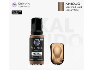Kaleido Colorworks peinture acrylique KM010 Or brûlé métallisé - Scorched Gold Metal 20ml
