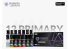 Kaleido Colorworks peinture acrylique 48672 Set de 12 couleurs primaires 12 x 20ml