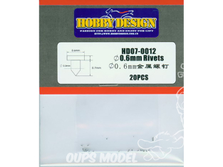 Hobby Design amélioration HD07-0012 Rivets 0,6mm x20 1/24