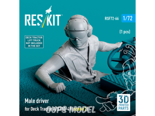 ResKit Figurine RSF72-0066 Pilote de tracteur de pont A/S32A-49 Scène 2 1pièce imprimée en 3D 1/72