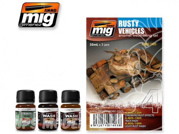 MIG salir vos maquette 7403 Rouille pour véhicules (3 x 35ml)