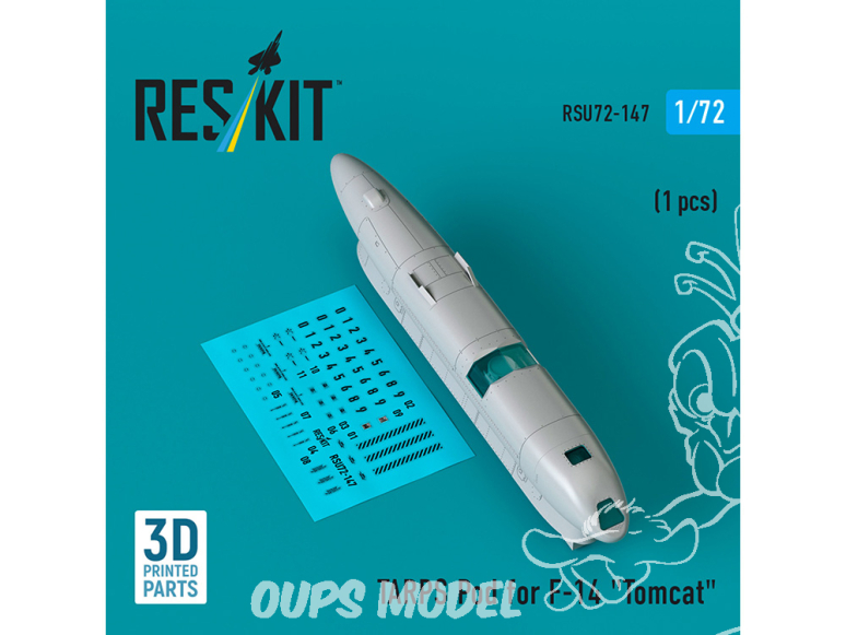 ResKit avion RSU72-0147 Nacelle TARPS pour F-14 « Tomcat » 1 pièce imprimée en 3D 1/72