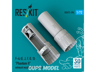 ResKit amelioration RSU72-0296 Tuyères d'échappement pour kit Revell F-4E,J,G,S Phantom II impression 3D 1/72