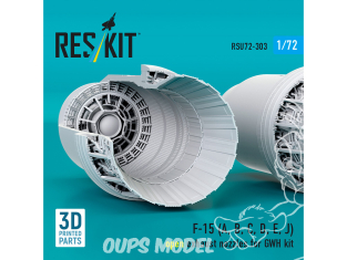 ResKit amelioration RSU72-0303 Tuyères d'échappement fermée F-15 Eagle Strike Eagle A,B,C,D,E,J kit GWH 1/72