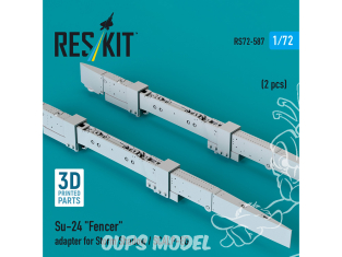 ResKit kit RS72-0587 Adaptateur Su-24 «&nbsp;Fencer&nbsp;» pour Storm Shadow SCALP-EG, 2 pièces imprimées en 3D 1/72