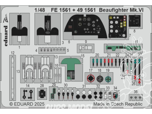 EDUARD photodecoupe avion 491561 Amélioration Beaufighter Mk.VI Revell 1/48