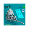 ResKit RSU35-0073 Mitrailleuse M230 pour AH-64 Apache en position parking imprim&eacute;e en 3D kit Trumpeter 1/35