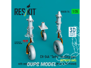 ResKit RSU35-0074 Train d'atterrissage CH-54A Tarhe SANS CHARGE et jeu de roues lestées pour kit ICM métal et imprimé en 3D 1/35