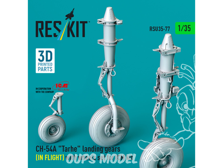 ResKit RSU35-0077 Train d'atterrissage CH-54A Tarhe en Vol jeu de roues pour kit ICM métal et imprimé en 3D 1/35