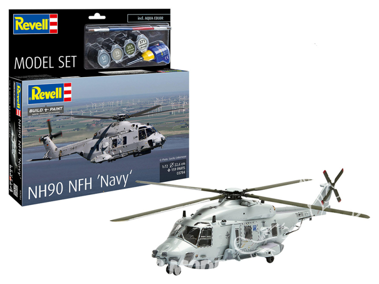 Revell maquettehélico 63784 Model Set NH90 NFH Navy avec accessoires de base 1/72