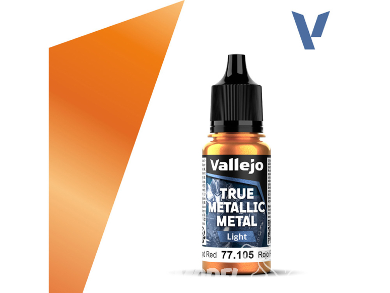 Vallejo Peinture True Metallic Metal 77105 Rouge forgé 18ml