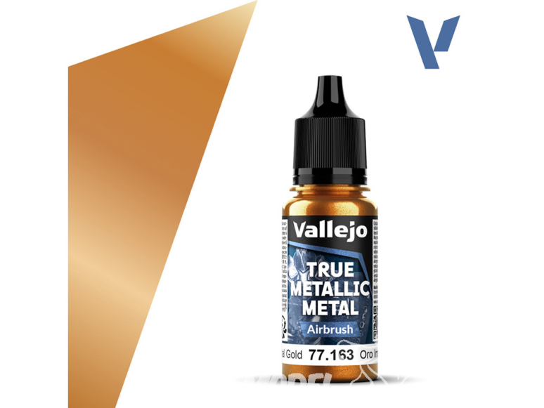 Vallejo Peinture True Metallic Metal 77163 Or impérial Aerographe 18ml