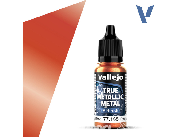 Vallejo Peinture True Metallic Metal 77165 Rouge forgé Aerographe 18ml