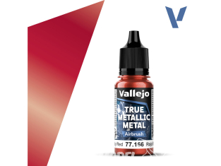 Vallejo Peinture True Metallic Metal 77166 Rouge rubis Aerographe 18ml