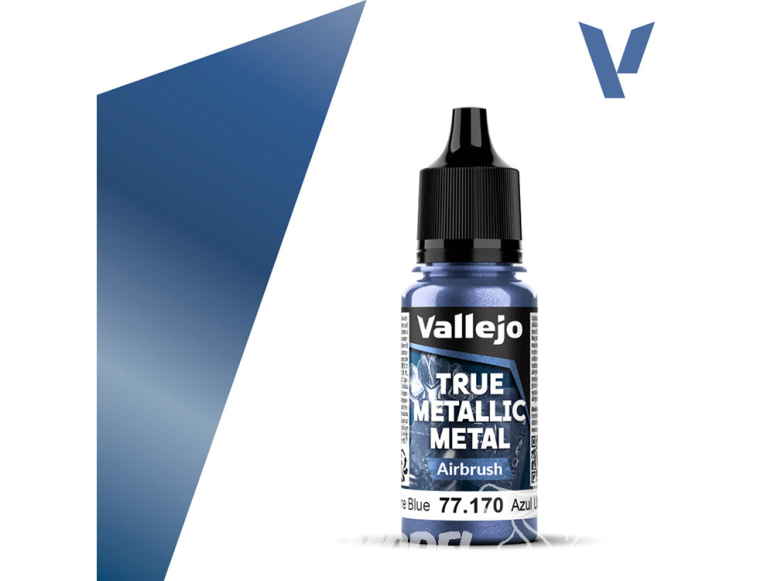 Vallejo Peinture True Metallic Metal 77170 Bleu outremer Aerographe 18ml