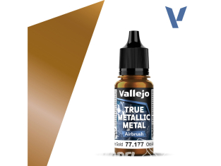 Vallejo Peinture True Metallic Metal 77177 Or arcanique Aerographe 18ml