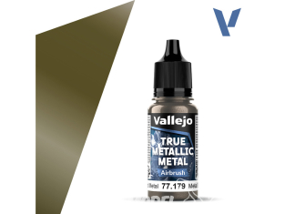 Vallejo Peinture True Metallic Metal 77179 Métal vieilli Aerographe 18ml