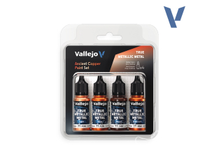 Vallejo Peinture True Metallic Metal 77253 Set peinture Ancient Copper 4x18ml