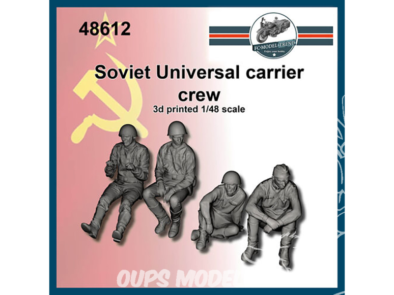 FC MODEL TREND figurine résine 48612 Equipage Soviétique Universal Carrier 1/48