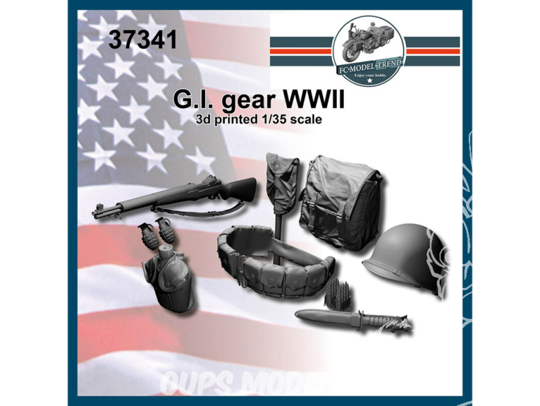 FC MODEL TREND accessoire résine 37341 Equipement de G.I. Soldat U.S. WWII 1/35