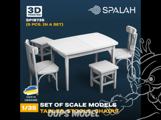Spalah kit figurine SP18735 Table avec tabourets et chaises 1/35
