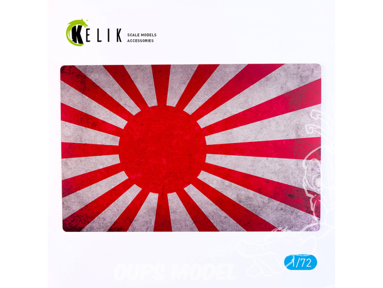 Kelik KS72094 Base Pavillon naval japonais en acrylique 3 mm 280 x 180 mm 170g 1/72