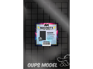 AK interactive outillage akMagnet003 Aimant carré pour socles 25 x 25 mm, 77 unités