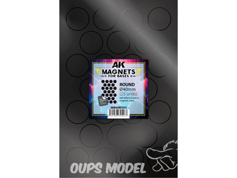 AK interactive outillage akMagnet010 Aimant rond pour socles Ø40 mm 25 unités
