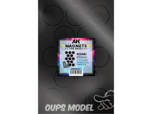 AK interactive outillage akMagnet011 Aimant rond pour socles Ø55 mm 13 unités