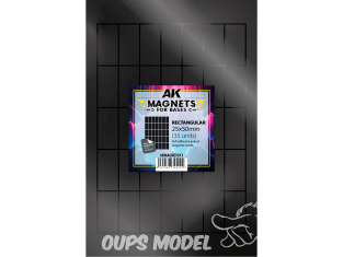 AK interactive outillage akMagnet013 Aimant rectangulaire pour socles 25 x 50 mm 35 unités