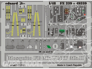 EDUARD photodecoupe avion FE239 Mosquito FB Mk.VI /NF Mk.II 1/48