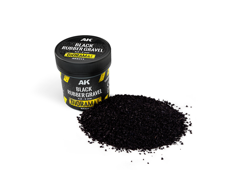 AK interactive ak8311 Gravier de caoutchouc noir 0,8-2 mm 100ml