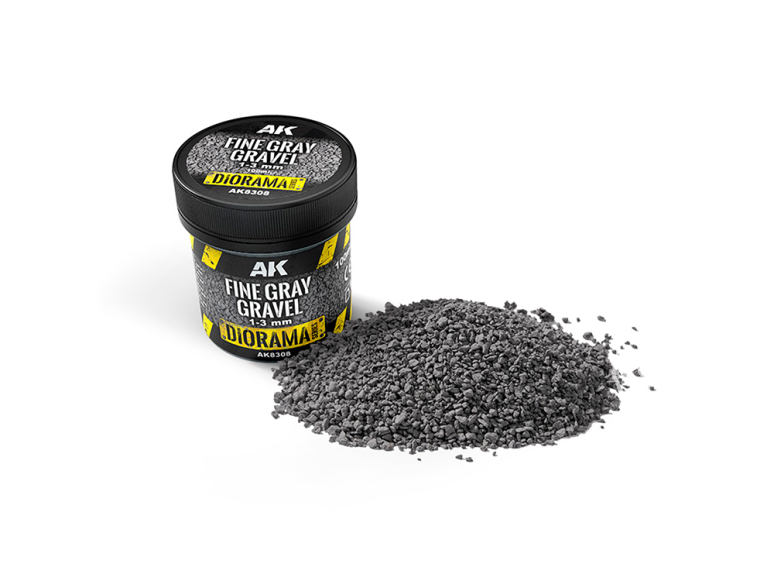 AK interactive ak8308 Gravier gris fin 1-3 mm 100ml