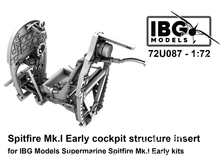 IBG maquette avion 72U087 Insert de structure de cockpit Spitfire Mk.I Early kit IBG 1/72