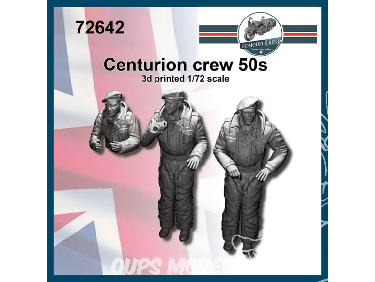 FC MODEL TREND figurines résine 72642 Equipage Centurion années '50 1/72