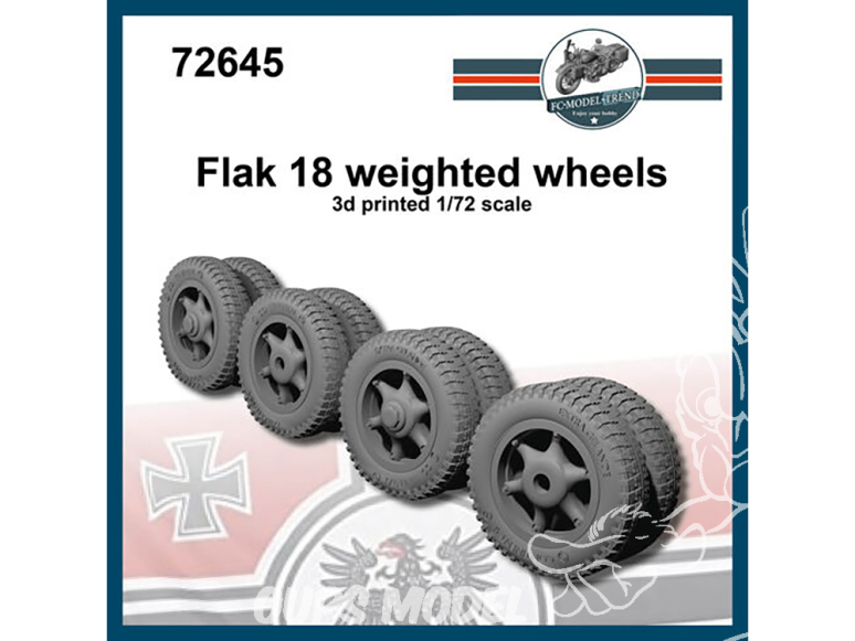 FC MODEL TREND accessoire résine 72645 Roues lestées Flak 18 1/72