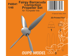 Special Hobby 3D Print P48041 Ensemble d'hélices de correction Fairey Barracuda pour kits Trumpeter 1/48