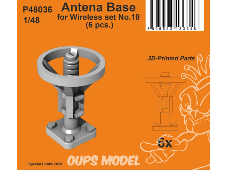 Special Hobby 3D Print P48036 Base d'antenne pour ensemble sans fil n°19 6 pièces 1/48