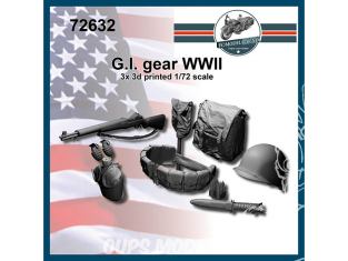 FC MODEL TREND accessoire résine 72632 Equipements de Soldat U.S. G.I. WWII 1/72