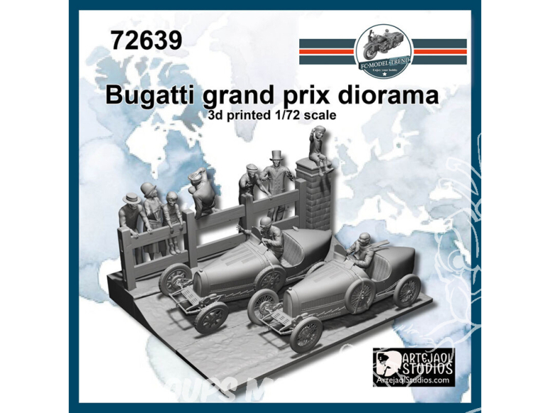 FC MODEL TREND maquette résine 72639 Diorama Bugatti Grand Prix 1/72