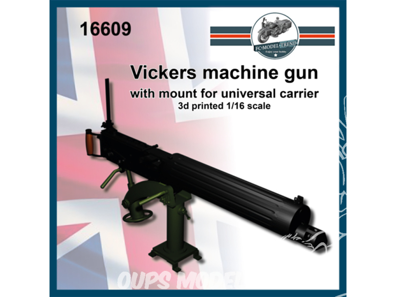FC MODEL TREND accessoire résine 16609 Vickers machine gun avec monture pour Universal Carrier 1/16